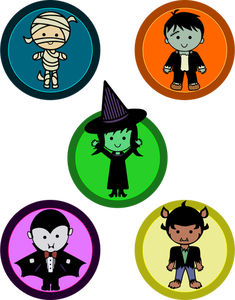 Cute Halloween monster badges
